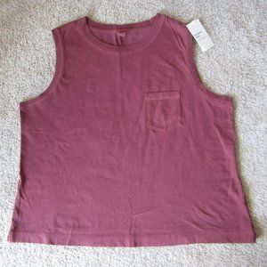 Old Navy women's XL wine red purple boxy cotton tank top